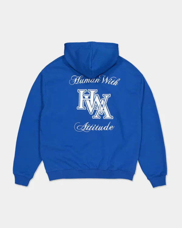 Sweat à capuche monogramme HWA Brodé - Bleu cobalt