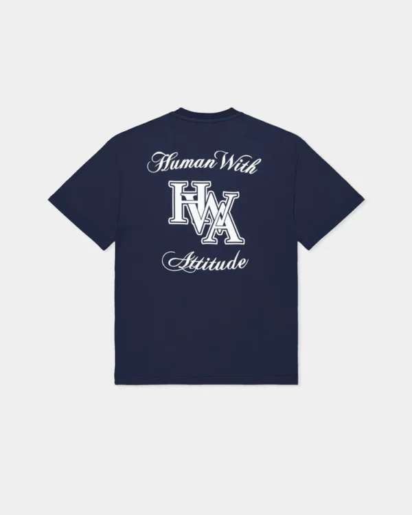 T-shirt monogramme HWA - Bleu marine