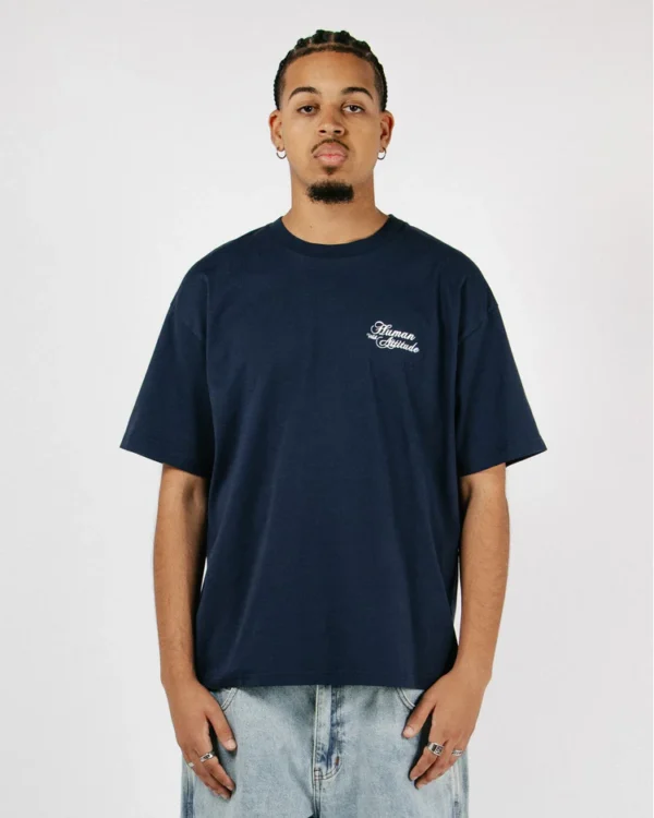 T-shirt monogramme HWA - Bleu marine